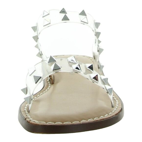 WILD PAIR Womens Clear Double Band Ginniev Round Toe Slip On Slide Sandals 7 M - Picture 2 of 3